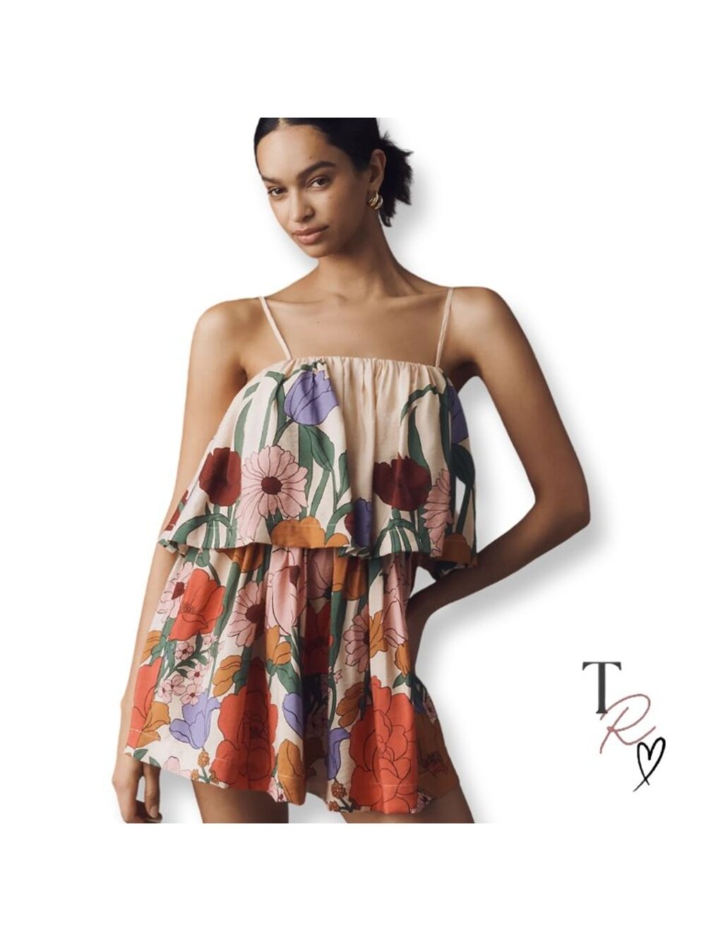FARM Rio Anthropologie NWT Tiered Floral Mini Dress Size Small